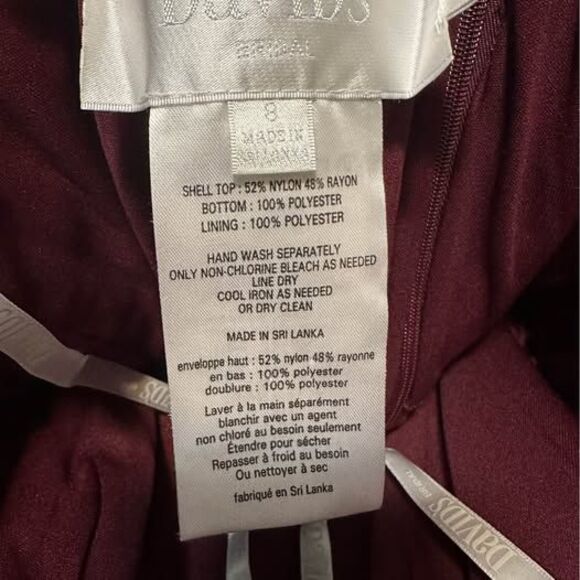 David’s Bridal Formal Lace One-Shoulder Braidsmaid Dress (Color: Wine) - Picture 6 of 8